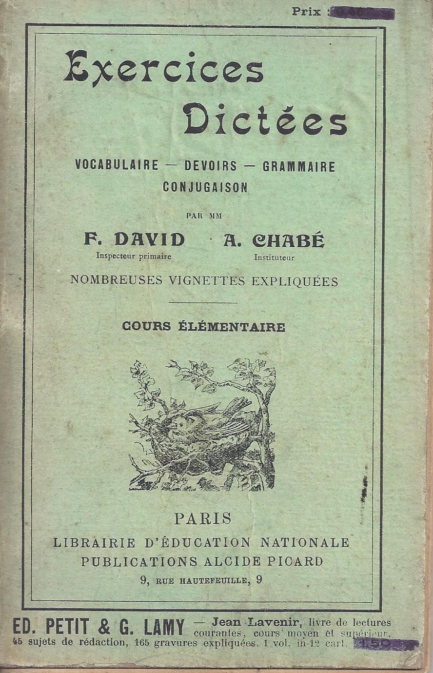 Pinterest David, Chabé, Exercices & Dictées CE (vocabulaire, devoirs, grammaire, conjugaison) (vers 1910)