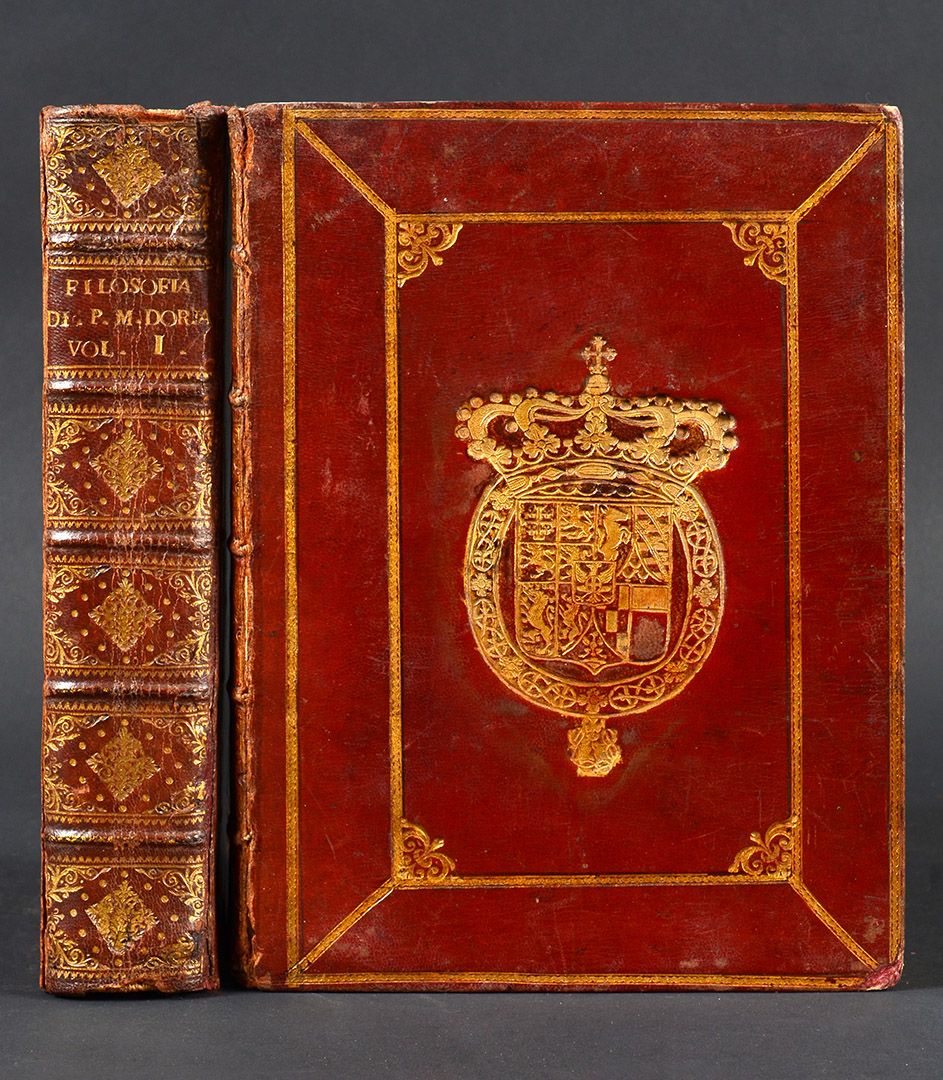 Pinterest DORIA Paolo-Mattia. Filosofia [.] con la quale si schiarisce quella di Platone. In Amsterdam, 1728, 2 volumes. In-4&deg;, maroquin rouge, double encadrement de filets dor&eacute;s ornant les plats, armoiries au centre, dos &agrave; nerfs orn&eacute;, tranches dor&eacute;es&hellip;