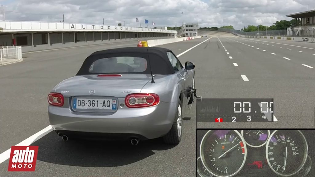 Mazda MX-5 1.8 MZR : 0 à 100 km/h sur le circuit de Montlhéry – AutoMoto 2015 – circuit montlhery 100 ans, sur Dailymotion