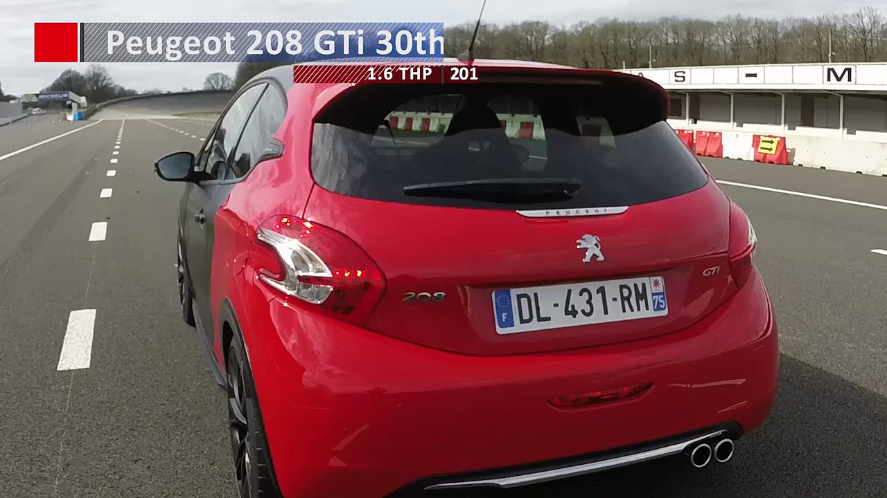 Vimeo Peugeot 208 GTi 30th 1.6 THP : 0 &agrave; 100 km/h sur le circuit de Montlh&eacute;ry - AutoMoto 2015
