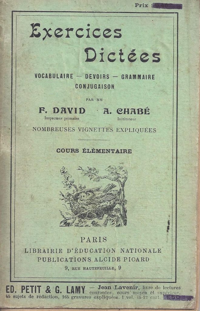 Sur Pinterest (livre voitures anciennes françaises): David, Chabé, Exercices & Dictées CE (vocabulaire, devoirs, grammaire, conjugaison) (vers 1910)