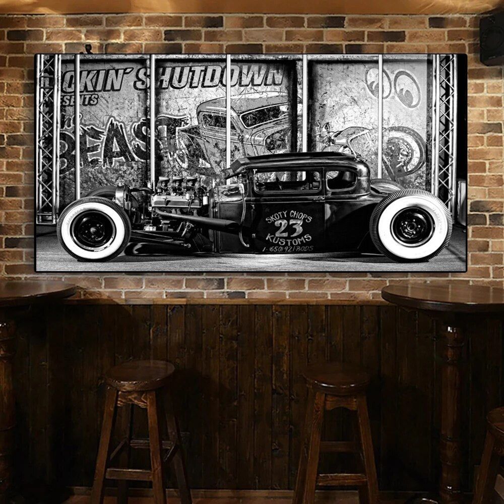 Sur Pinterest (voitures anciennes): Tableau Voiture Ancienne – 1 / 70x140cm