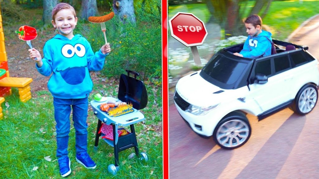 Sur Youtube (Beau livre Voitures anciennes): Swan prépare un délicieux Barbecue pour un invité surprise – Kids Pretend Play Barbecue BBQ