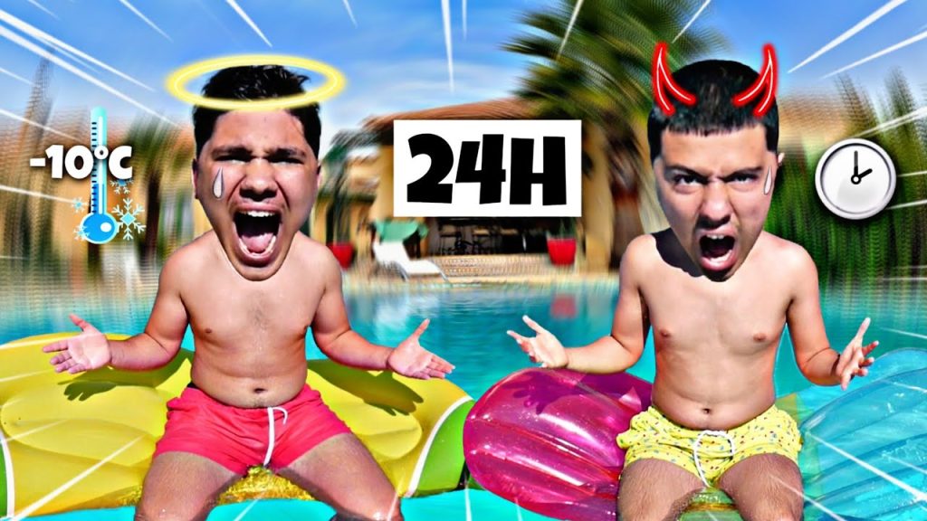 VIVRE 24H AVEC NOUS DANS NOTRE PISCINE ! (on s’occupe comme on peut) (Youtube)
