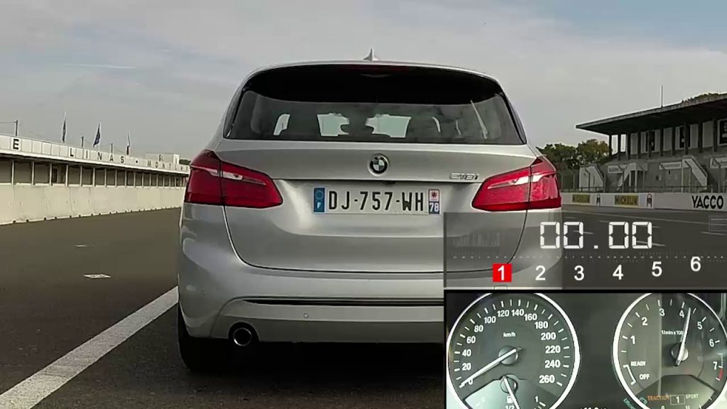 2015 BMW 218i Active Tourer 1499 cm3 136 ch : 0 à 100 km/h sur le circuit de Montlhéry – circuit montlhery 100 ans, sur Dailymotion