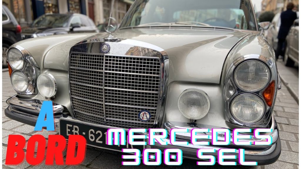 A bord d’une Mercedes 300 SEL, classe affaire. – Livre voitures anciennes, sur Youtube