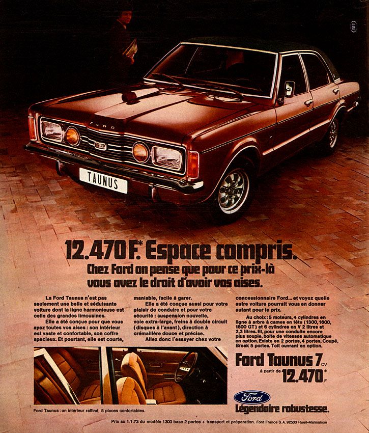 Pinterest: 50 ans d’histoire de la publicité dans Paris Match – Marque Ford Numéro 1253 de Mai 1973(voitures anciennes paris)