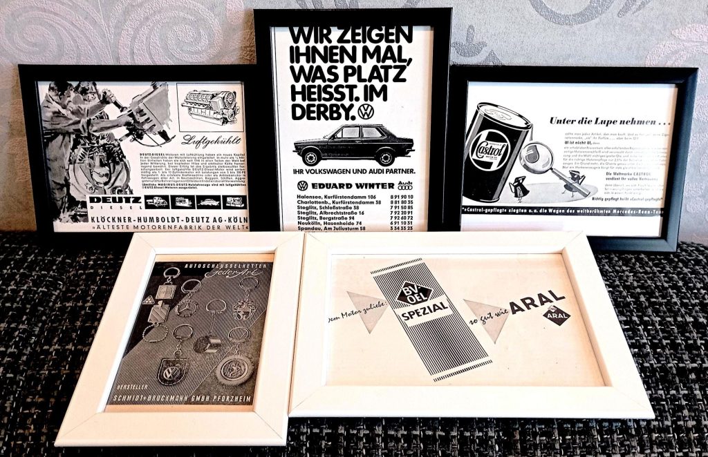 Tableau mural VW Derby, Deutz Diesel, Aral, Castrol, vintage, rétro, Din A5, publicité, voitures anciennes, classiques divers motifs (Pinterest)