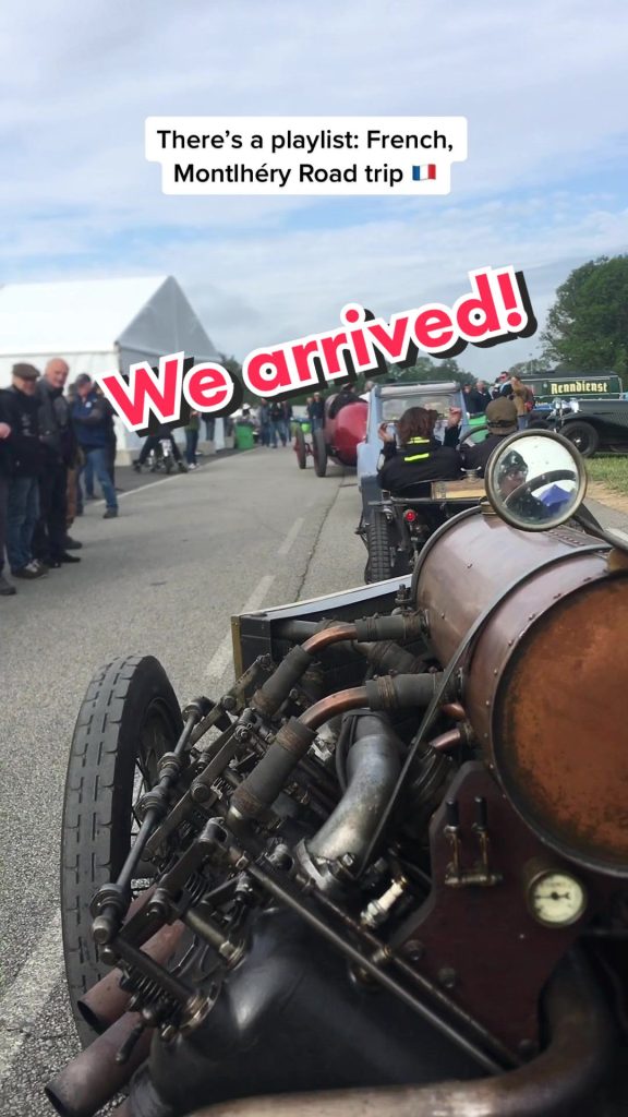 Tiktok (autodrome de Linas-Montlhéry): The 200hp Darracq arriving at Montlhery after our road trip through France! The