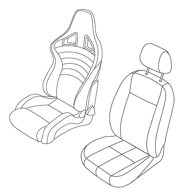 Pinterest Ensemble de vecteurs de si&egrave;ge auto isol&eacute; | Vecteur Premium