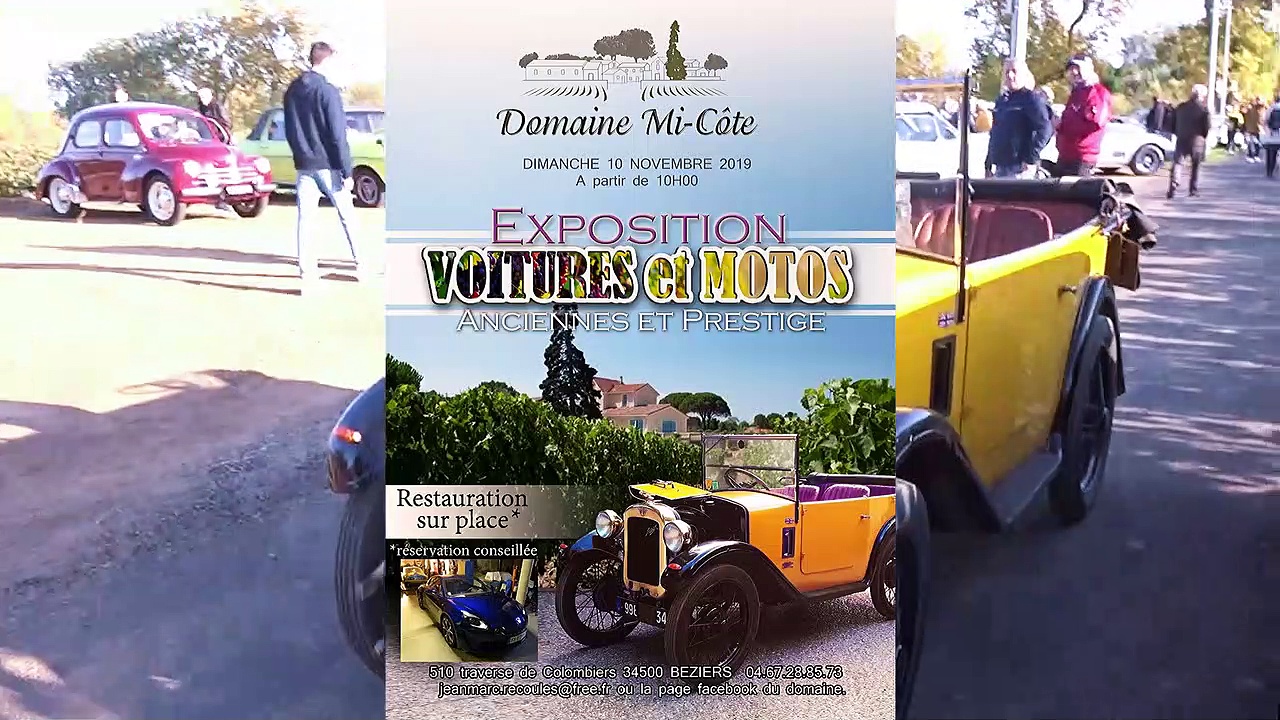 Vimeo BEZIERS - Retour en images sur l'exposition de voitures et motos anciennes et de prestige au Domaine Mi-Côte