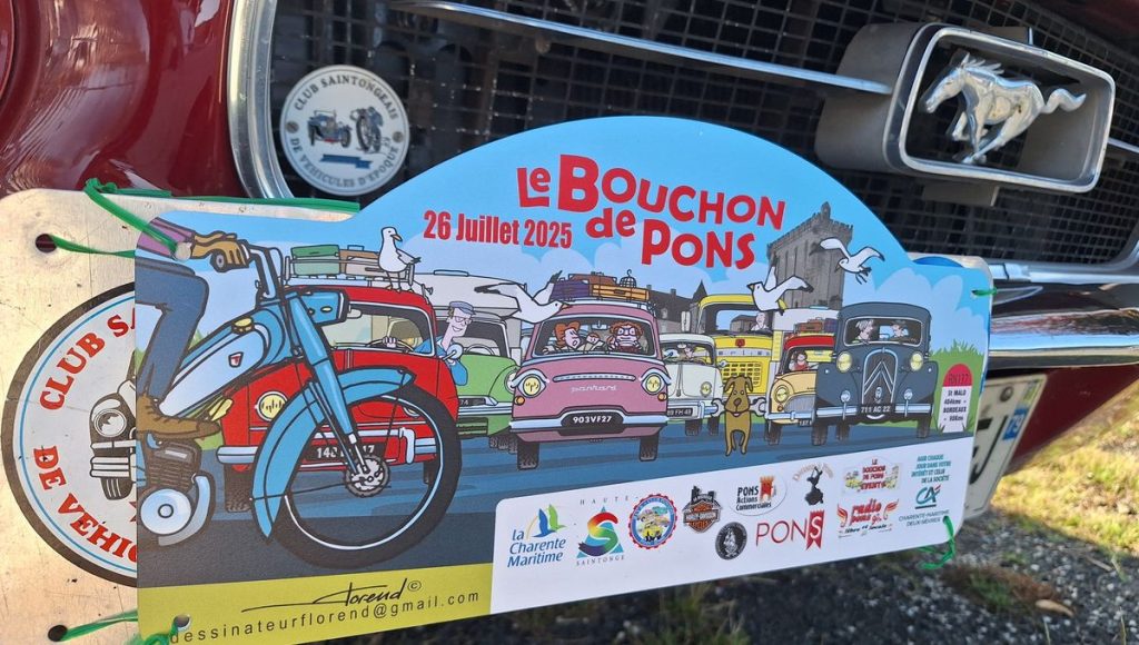 Information: Trafic : journée noire à Pons, avec le retour du fameux bouchon estival des années 60 avec plus de 200 véhicules anciens