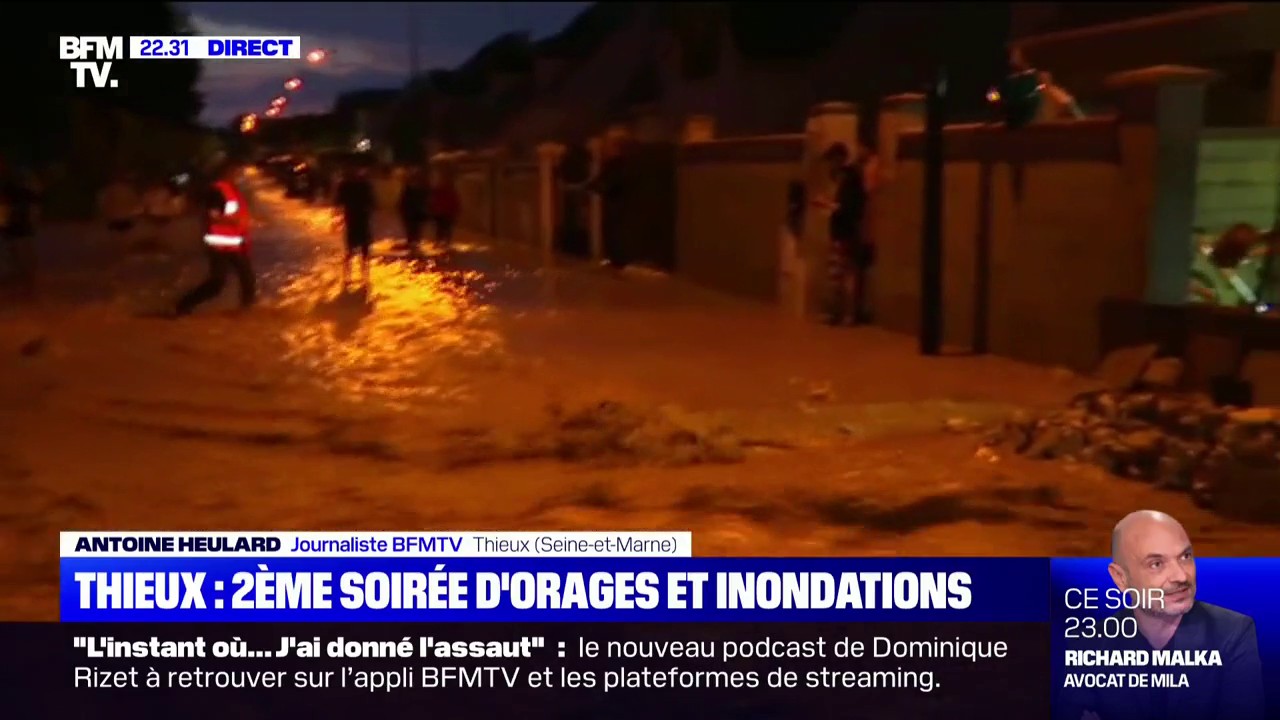 Vimeo Seine-et-Marne: deuxième soirée d'orages et d'inondations à Thieux