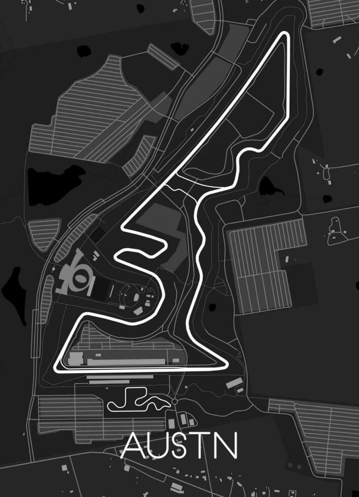 Circuit of the Americas, Austin, Texas Track Map for Poster Wall Art (circuit montlhery evenement)