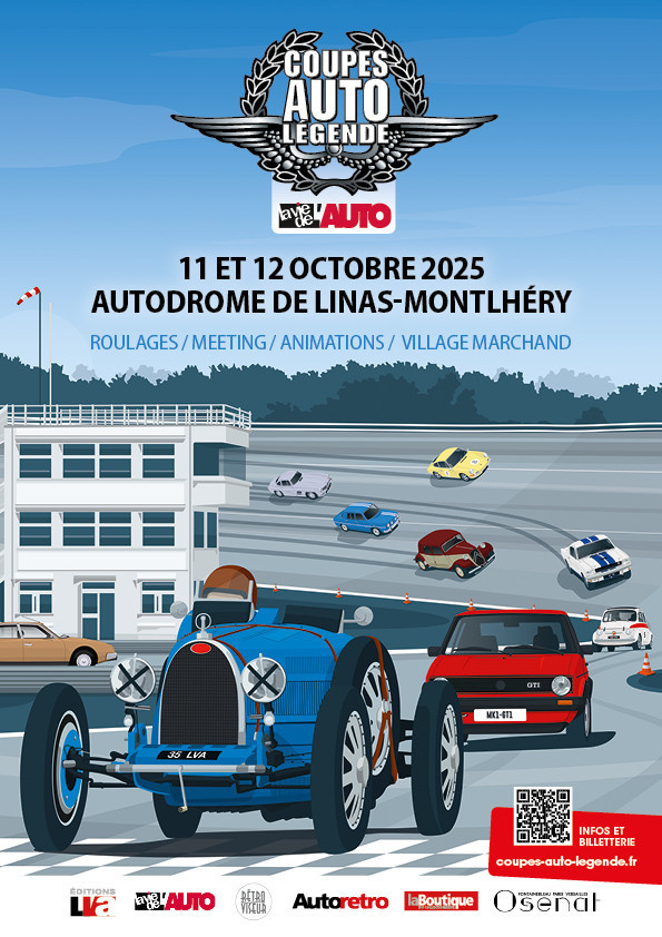 Coupes Auto L&eacute;gende 2026 : voitures anciennes et animations &agrave; Linas-Montlh&eacute;ry
