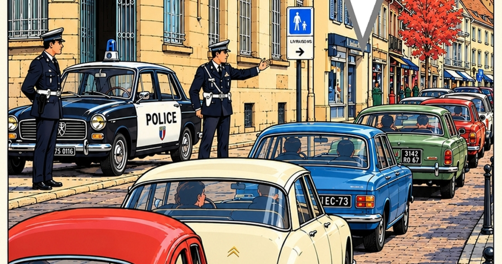 rassemblement de véhicules anciens dans les rues de la ville