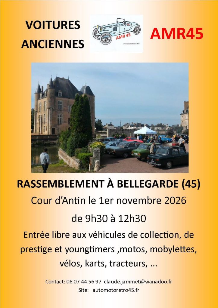 A lire dans les m&eacute;dias: Rassemblement de voitures anciennes Bellegarde &ndash; 1 novembre 2026