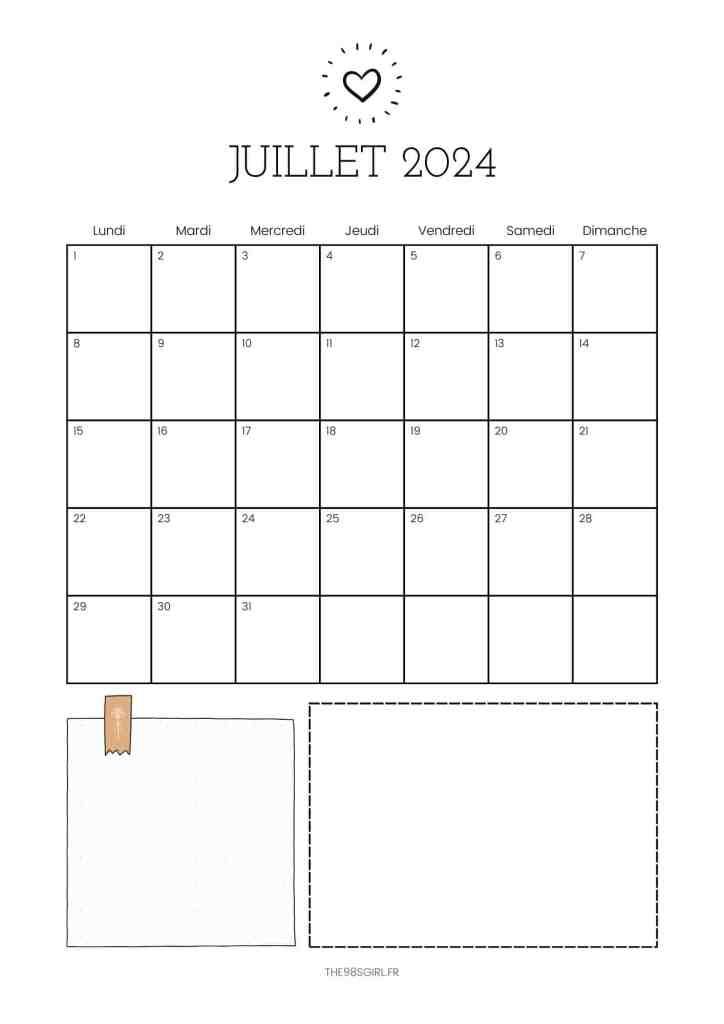 Calendriers & planners datés du mois de juillet imprimables – AnneSo Orga(circuit montlhery 12 octobre 2024)