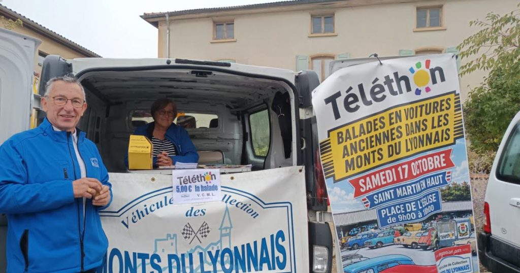Dans la presse: En images. Saint-Martin-en-Haut. Balades en voitures anciennes au profit du T&eacute;l&eacute;thon