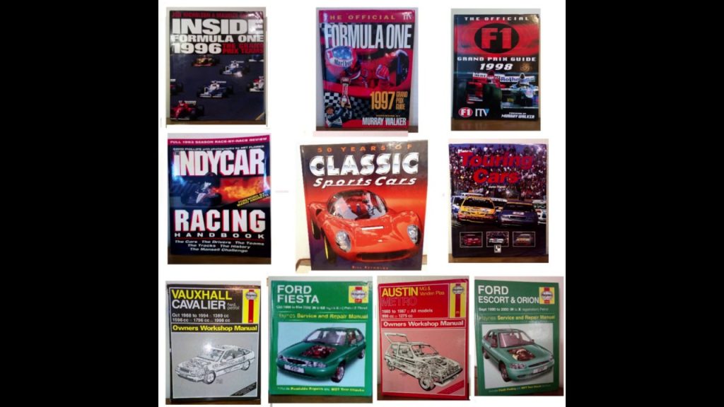 Mix of car related books for sale on Ebay &ndash; Livre voitures anciennes, sur Youtube