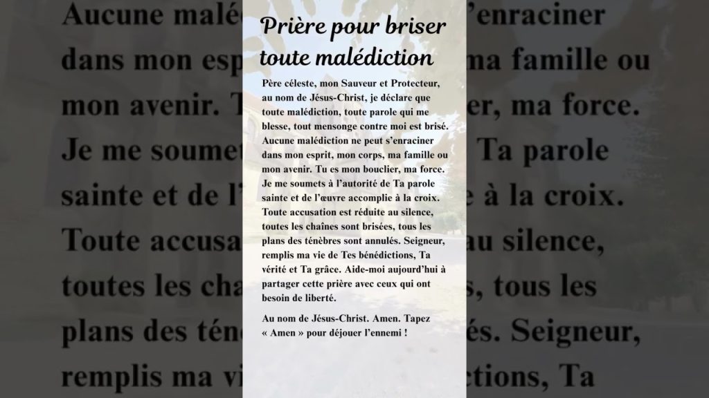 Pri&egrave;re Pour Briser Toute Mal&eacute;diction✝️🙏🏾 &ndash; Livre voitures Anciennes fran&ccedil;aises, sur Youtube