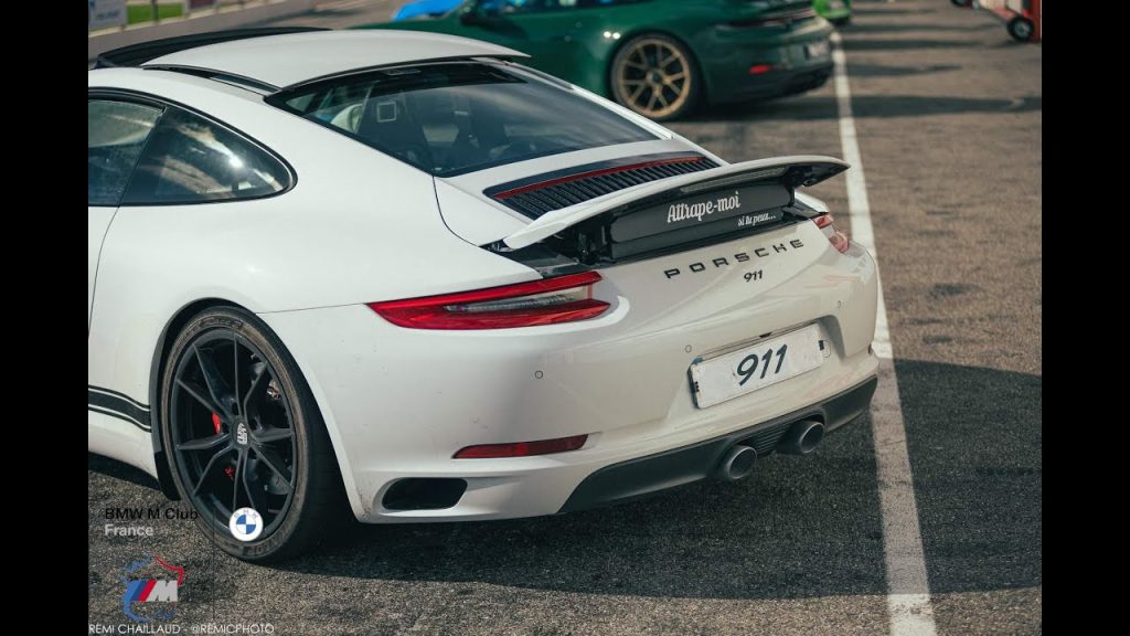Sur Youtube: FINISH THE TIRES!!! PORSCHE 991.2 C2S vs GTS PREPA / CIRCUIT PAUL RICARD / BMW M CLUB FRANCE(circuit montlhery 100 ans)